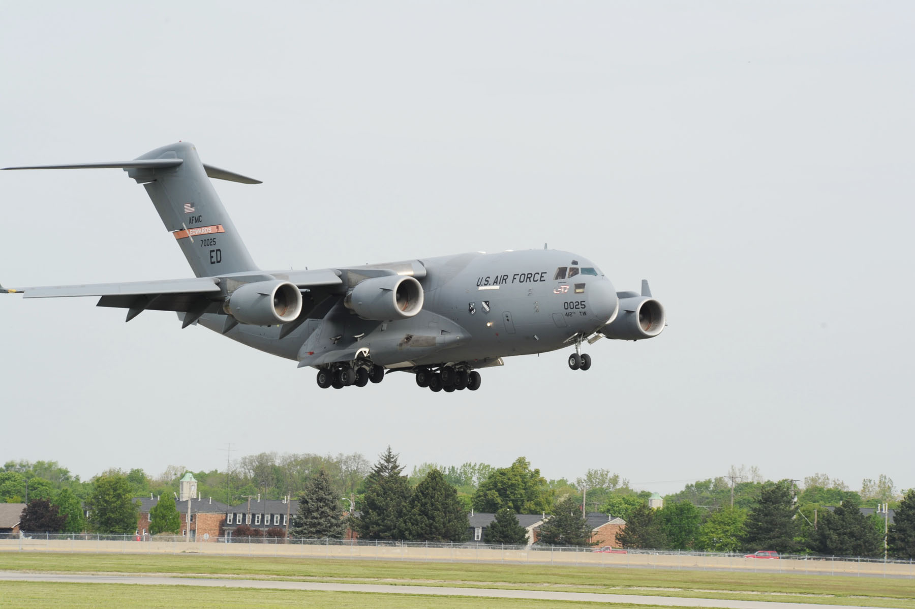 C-17 prototype T-1 landing at Edwards Air Force Base