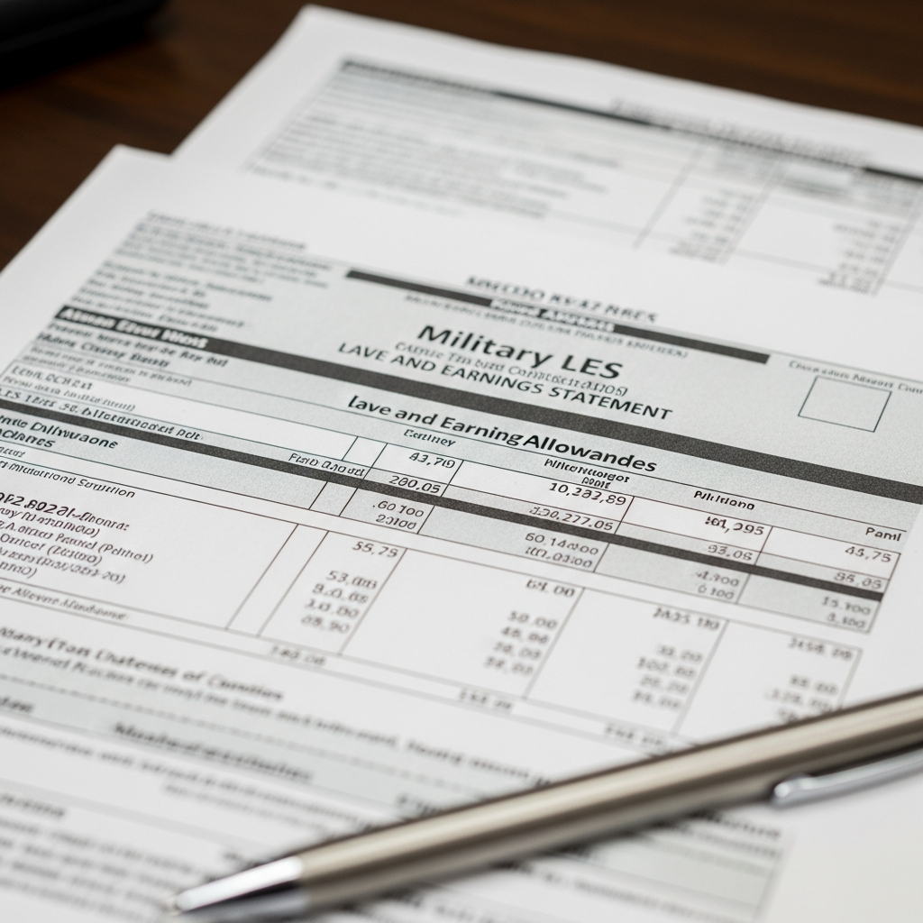 Military leave and earnings statement showing air force loadmaster pay allowances and ACIP on LES document